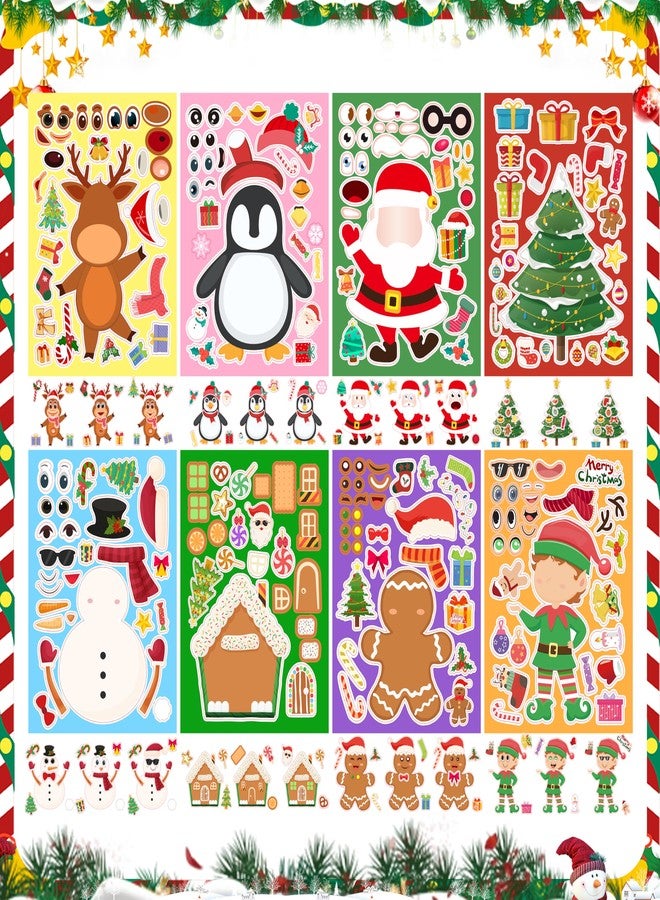Chambom Christmas Stickers for Kids - 40 Sheets Stocking Stuffers & Christmas Party Favors Supplies Games Activities, Xmas DIY Craft Stickers Holiday Sticker for Crafts, Make a Face Sticker Xmas Gifts - Image 3